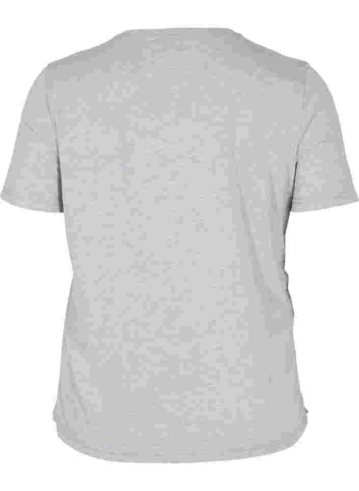 Cropped T-Shirt mit Schnüren, Light Grey Melange, Packshot image number 0