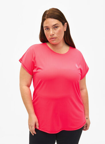 Kurzärmeliges Trainings-T-Shirt, Neon Diva Pink, Model image number 0