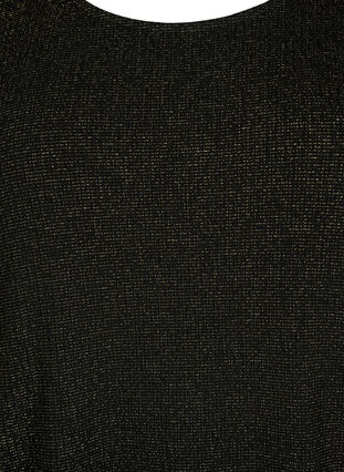 Kurzärmelige Viskosebluse mit Glitzer, Black Shimmer, Packshot image number 2