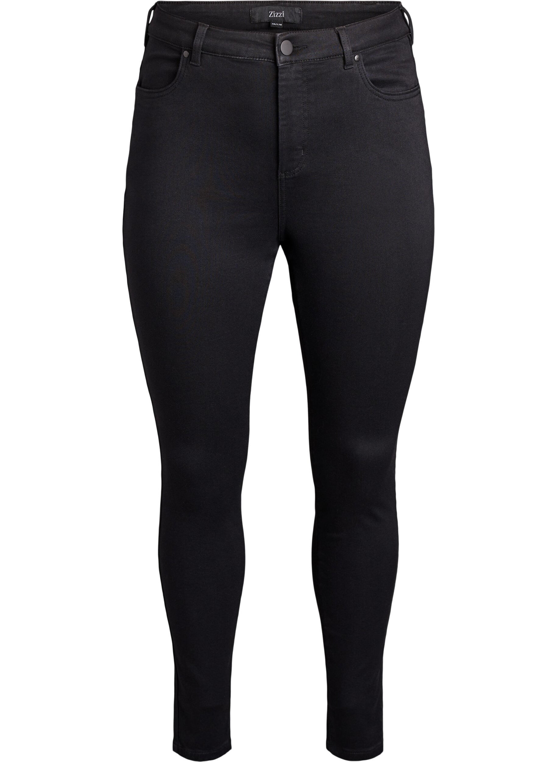 ZizziHoch taillierte super Slim Amy Jeans, Schwarz, Packshot image number 0