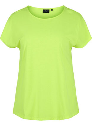 Neonfarbenes T-Shirt aus Baumwolle, Neon Lime, Packshot image number 0