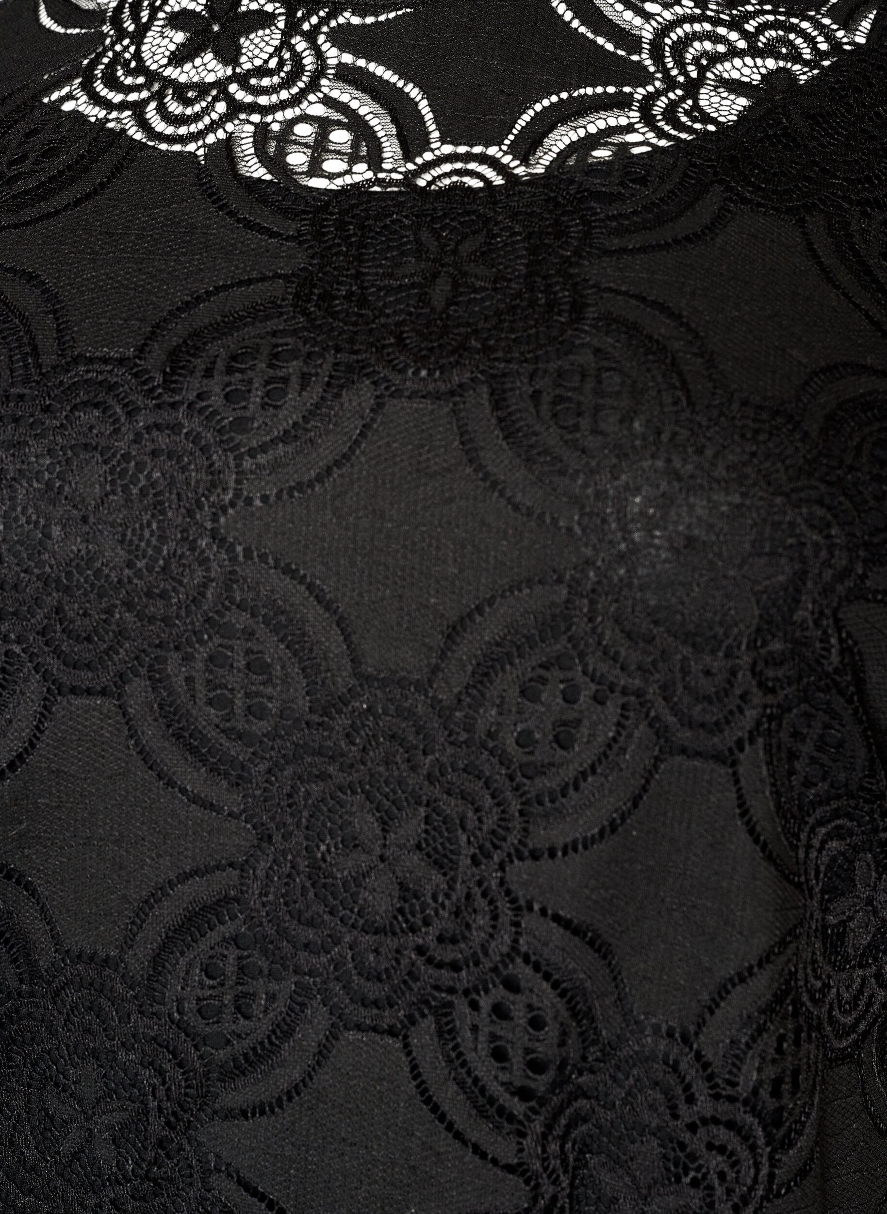 ZizziSpitzen-Midikleid mit 1/2-&Auml;rmeln, Schwarz, Packshot image number 2