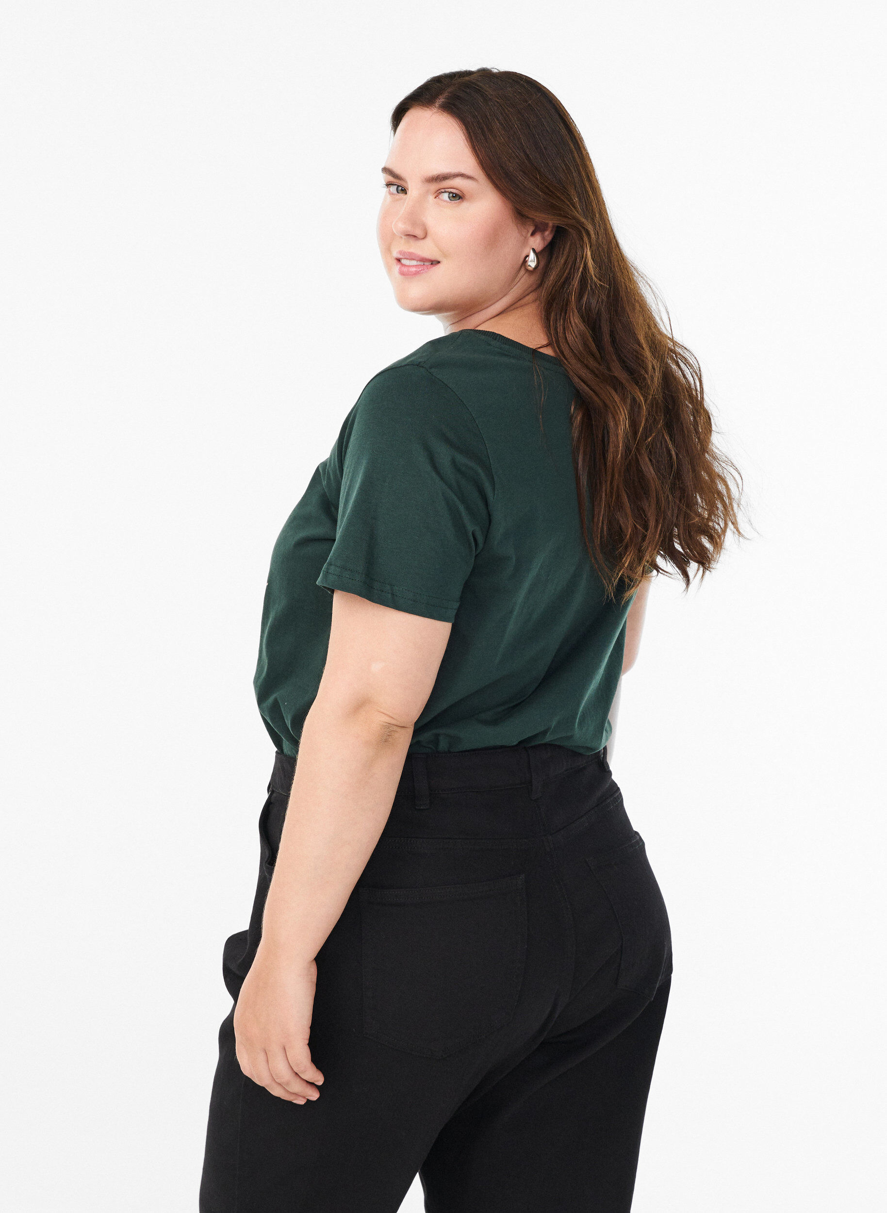 ZizziWeihnachts-T-Shirt aus Bio-Baumwolle, Gr&uuml;n, Model image number 2