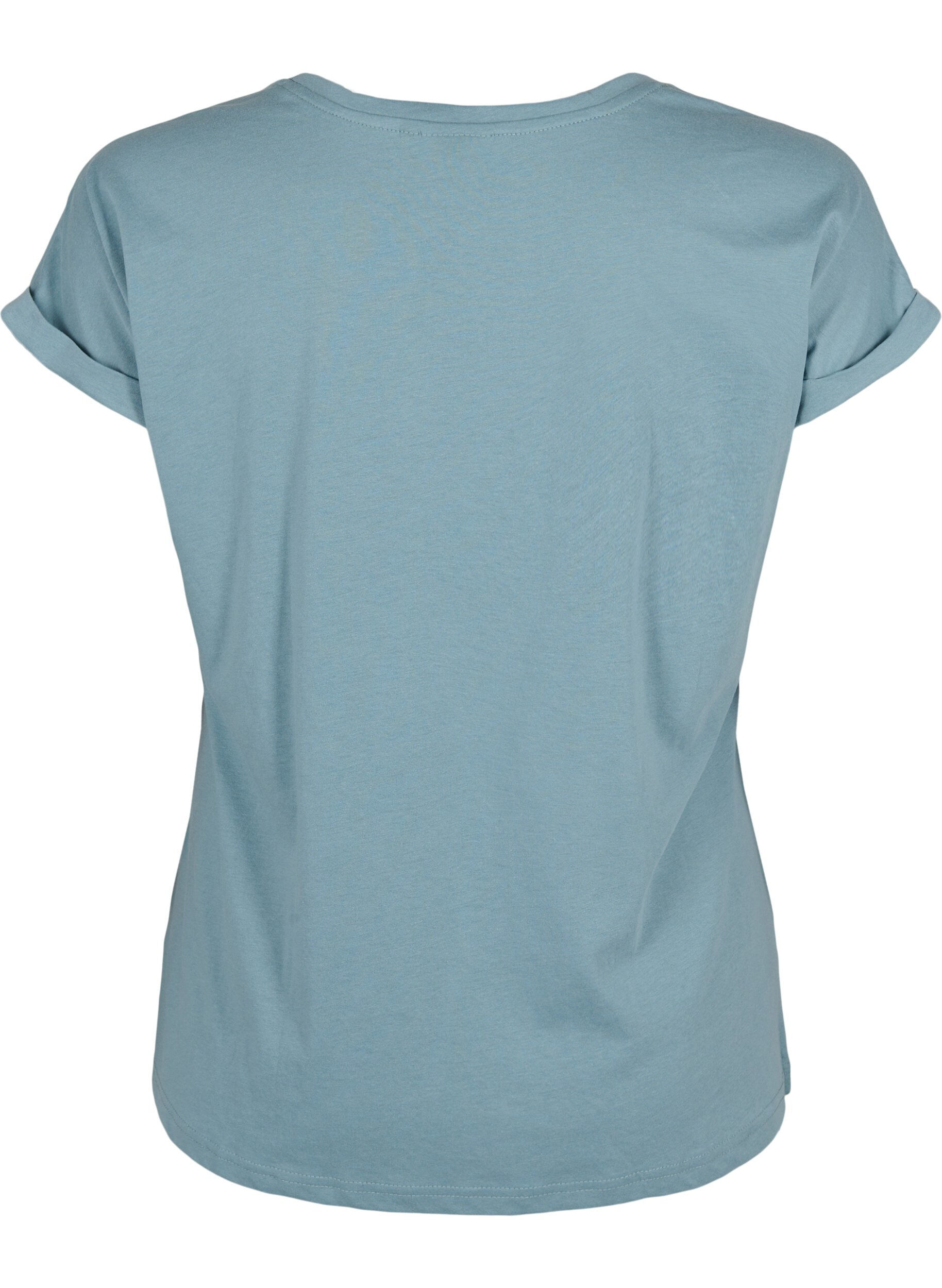 ZizziKurz&auml;rmeliges T-Shirt aus einer Baumwollmischung, Blau, Packshot image number 1