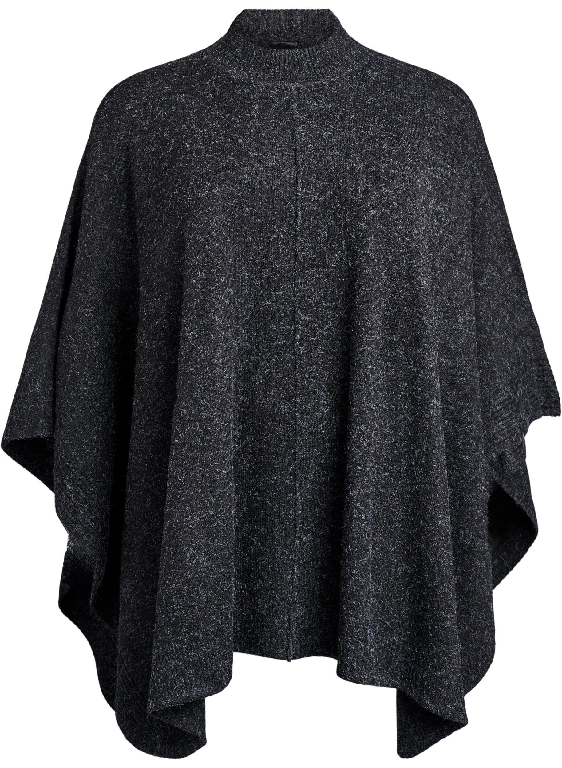 Poncho mit Rippdetails und Rundhalsausschnitt