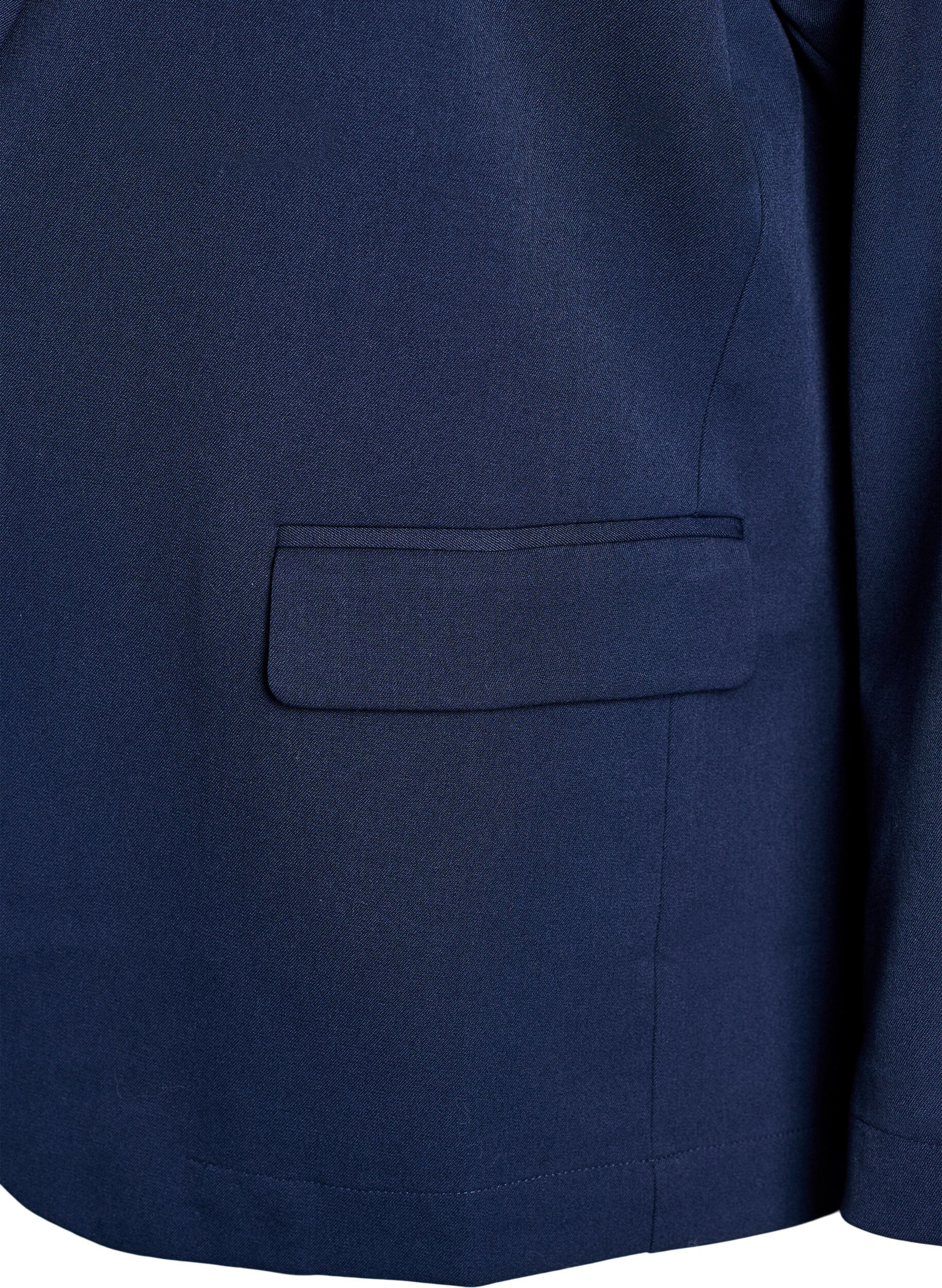 ZizziOffener Blazer mit Taschen, Blau, Packshot image number 2