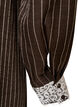 Knielanges Kleid mit Nadelstreifen und Spitzenbesatz, Braun, Packshot image number 3