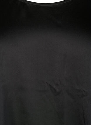  Satinbluse mit halblangen Ärmeln, Black, Packshot image number 2