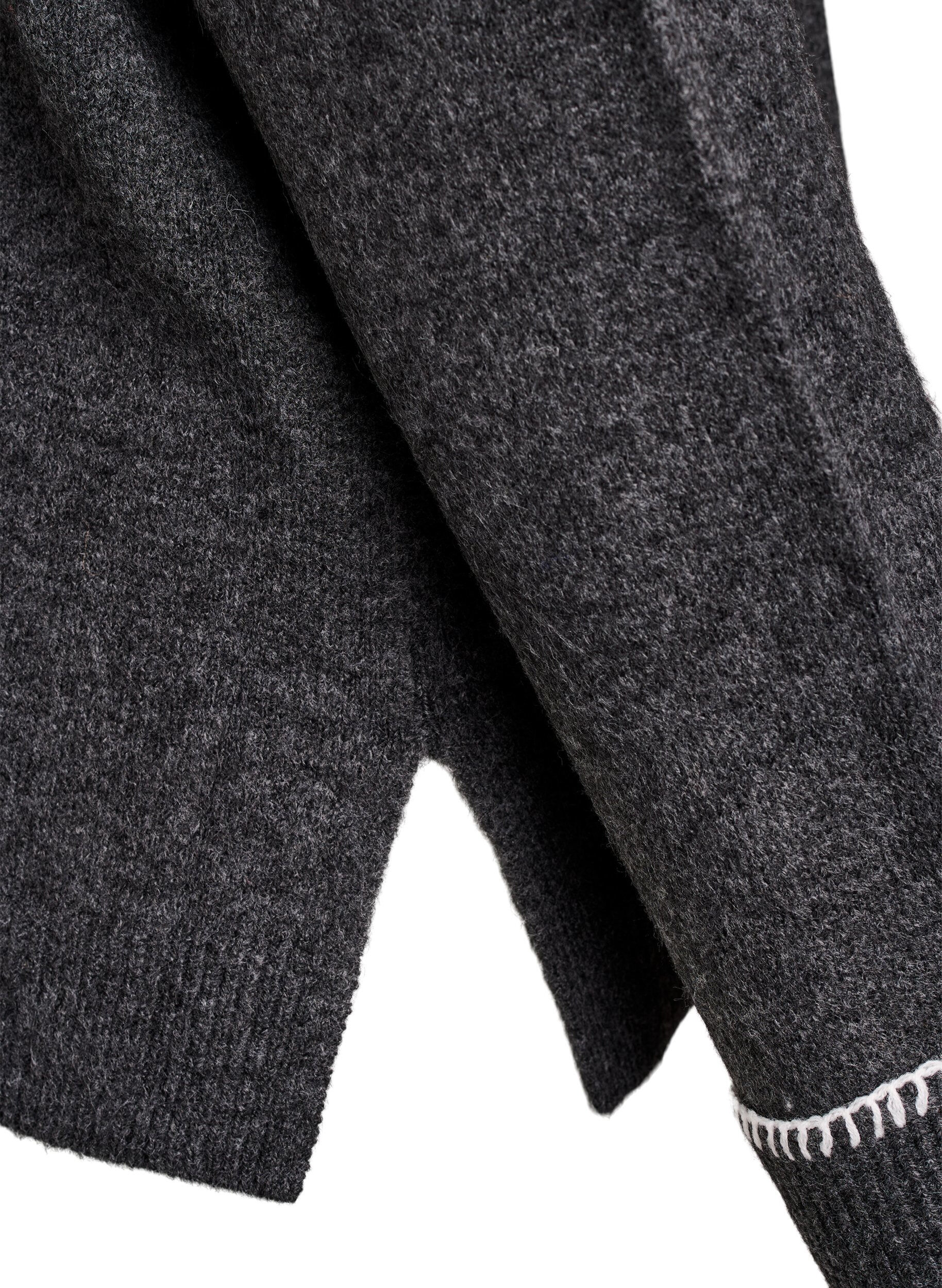 ZizziStrickbluse mit hohem Kragen und Kontrastdetail, Grau, Packshot image number 3