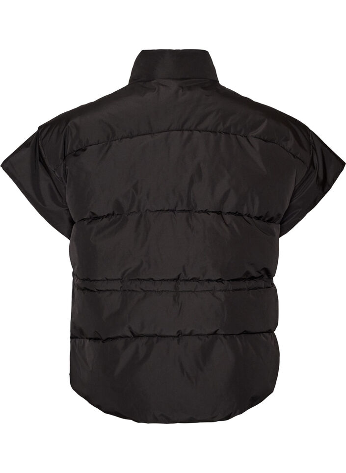Steppweste mit verstellbarer Taille, Schwarz, Packshot image number 1