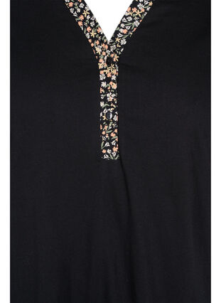 Nachthemd aus Baumwolle mit Printdetails, Black Ditzy Flower, Packshot image number 2