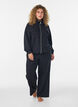 Lockere Hose aus Jersey mit hoher Taille und Taschen, Schwarz, Model image number 0