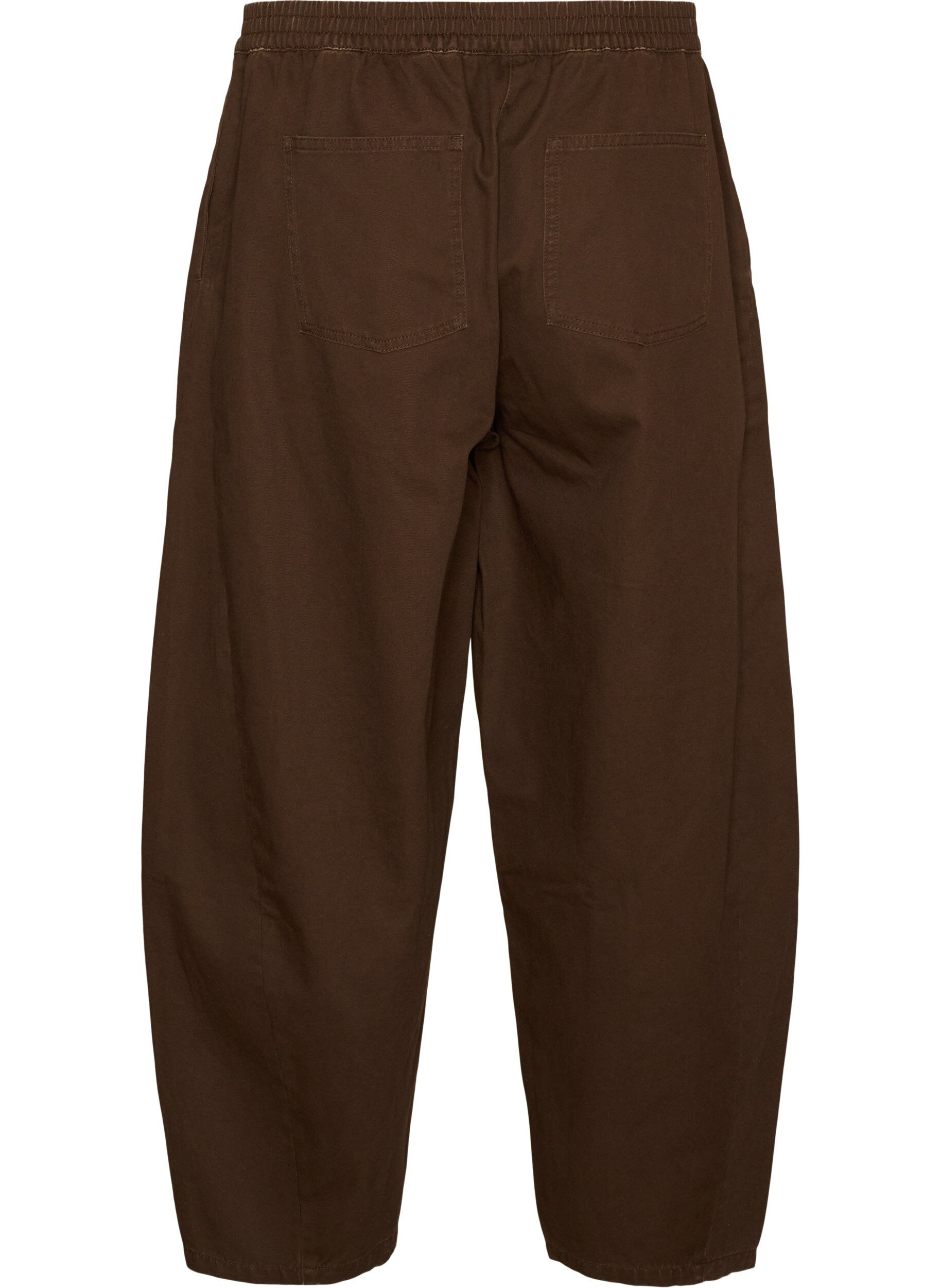 ZizziBarrel-Jeans mit hoher Taille und elastischem Bund, Braun, Packshot image number 1