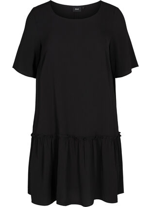 Kurzarm Kleid, Black, Packshot image number 0