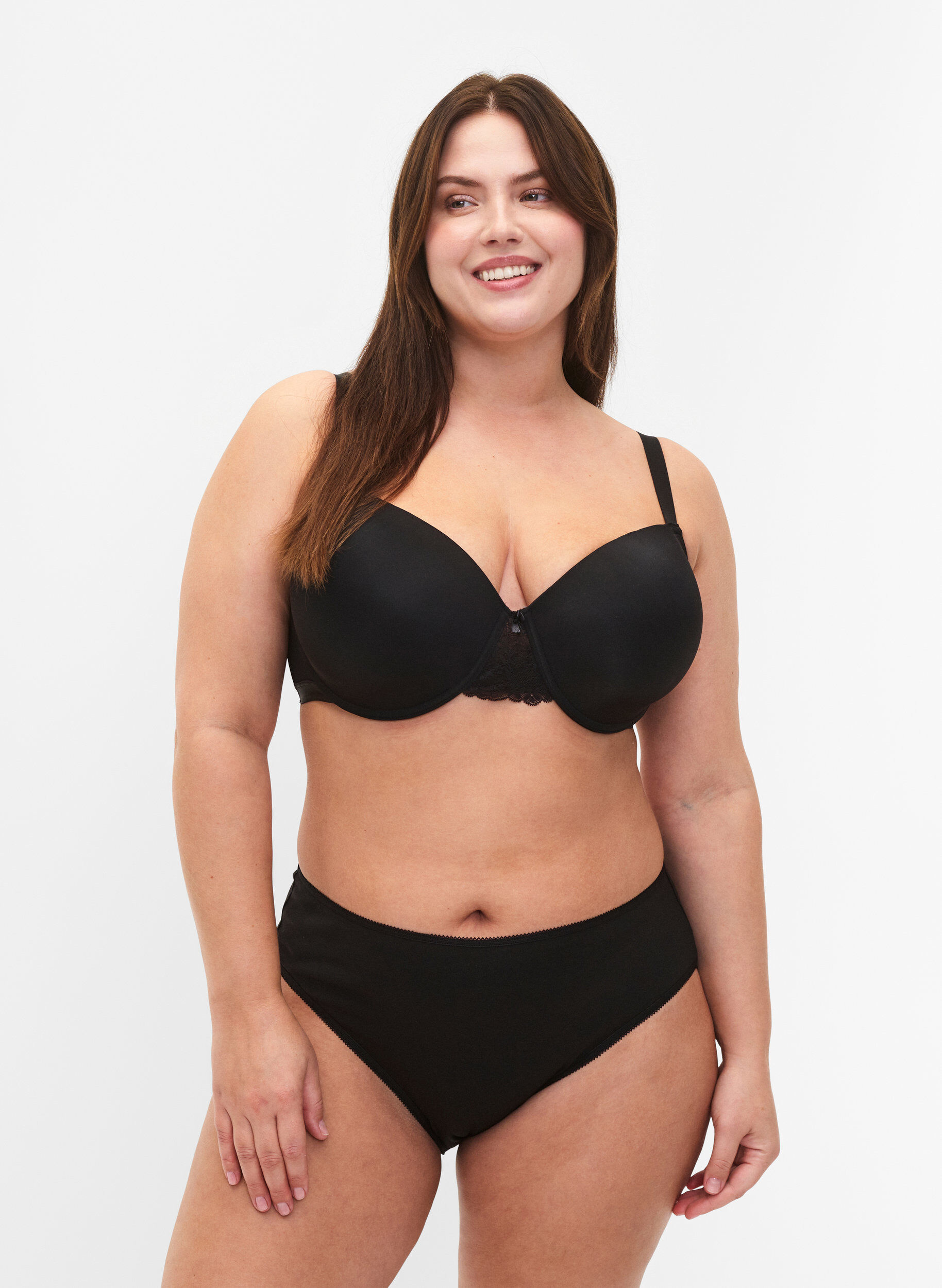 5-pack Bauwollunterhose mit normaler Taille, Schwarz, Model