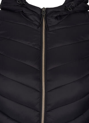 Gesteppte Leichtgewichtsjacke mit Kapuze und Taschen, Black, Packshot image number 2