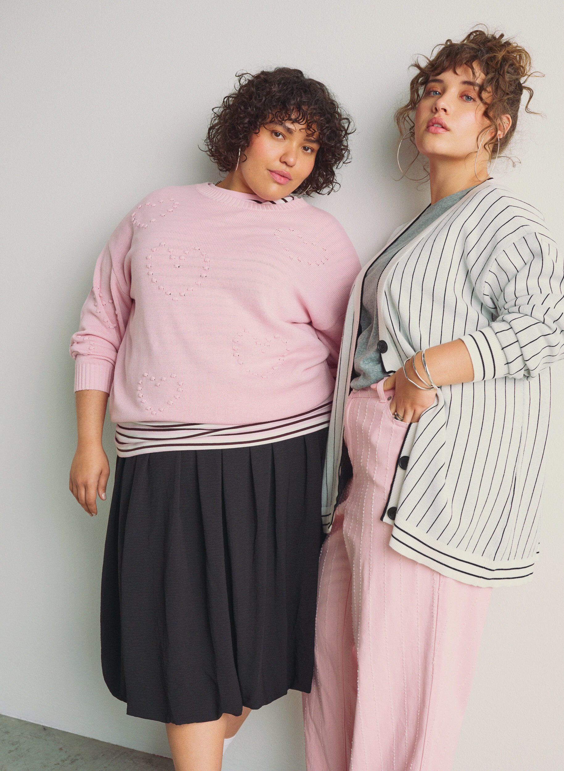 ZizziLockere Strickbluse mit Herzmuster, Pink, Image image number 0