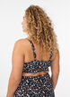 Gebl&uuml;mtes Bikinioberteil mit R&uuml;schendetails, Braun, Model image number 1