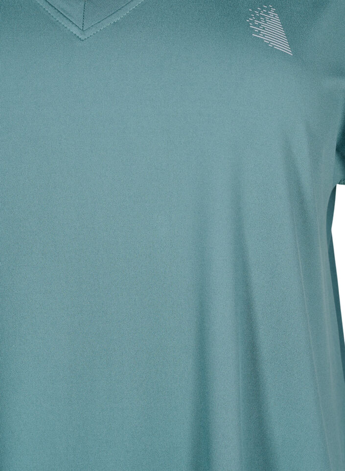 Lockeres Trainings-T-Shirt mit V-Ausschnitt, Grün, Packshot image number 2
