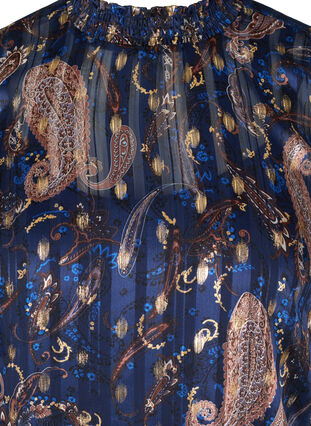 Bluse mit Print, hohem Kragen und Smock, Paisley Foil, Packshot image number 2