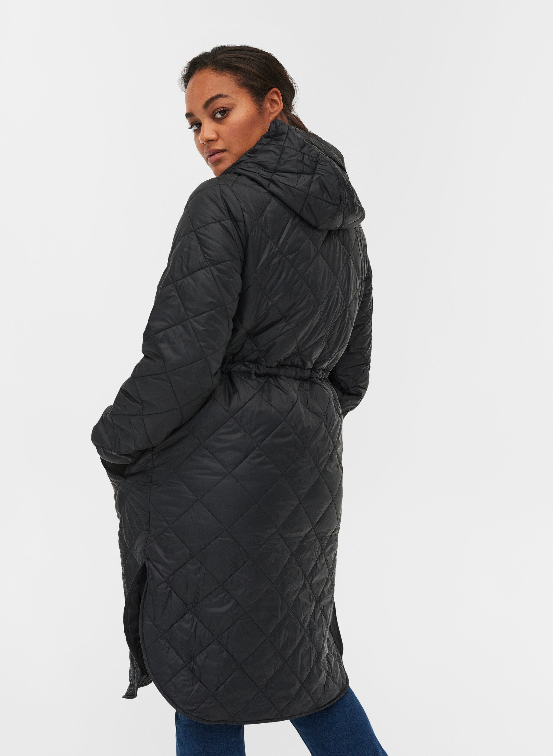 ZizziLeichte Steppjacke mit Kapuze, Black, Model image number 1