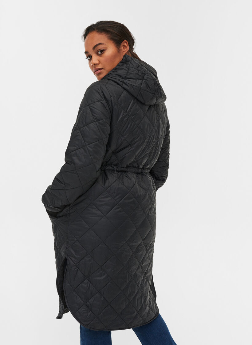 Leichte Steppjacke mit Kapuze, Black, Model image number 1