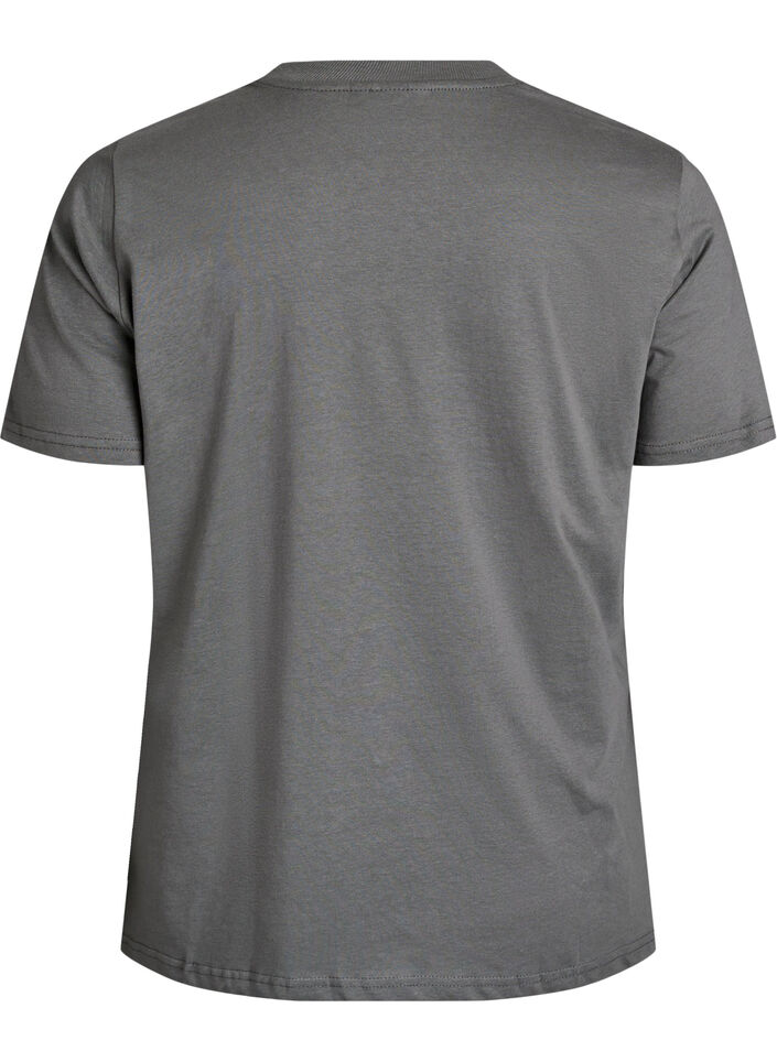 Basic-T-Shirt aus Baumwolle mit Rundhalsausschnitt, Grau, Packshot image number 1