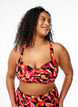 Wattierter Bikini-Oberteil mit Print, Rot, Model image number 0