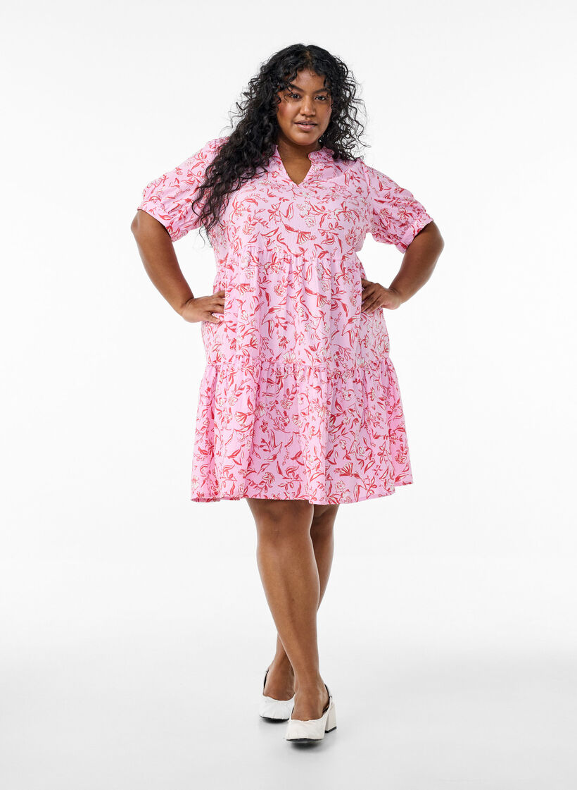Kurzes A-Linien-Kleid, Lila, Model image number 1