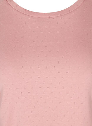 Langarm Bluse aus Baumwolle mit Lochmuster, Blush, Packshot image number 2