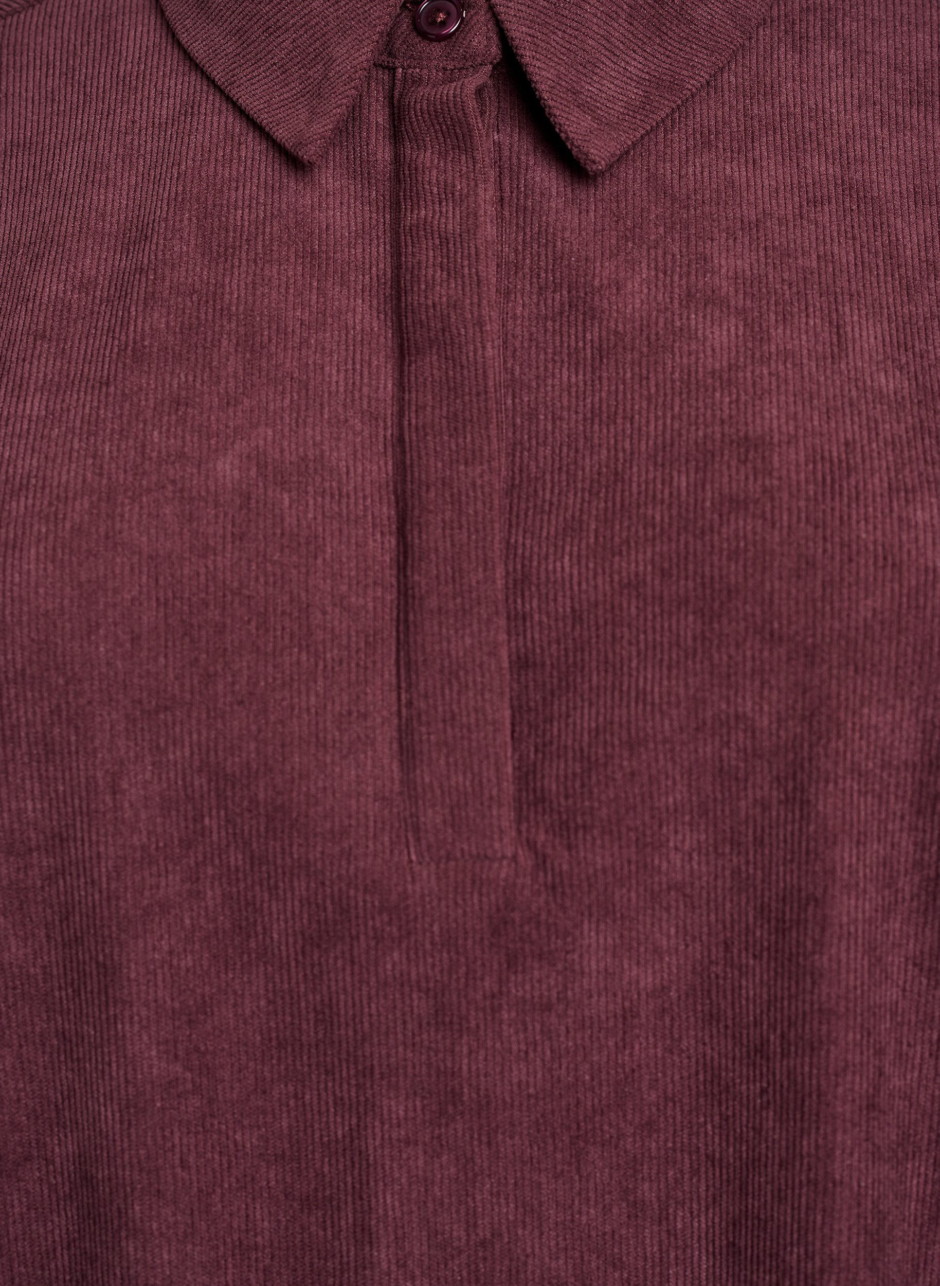 ZizziLang&auml;rmlige Bluse aus Cord, Dunkles Bordeaux, Packshot image number 2