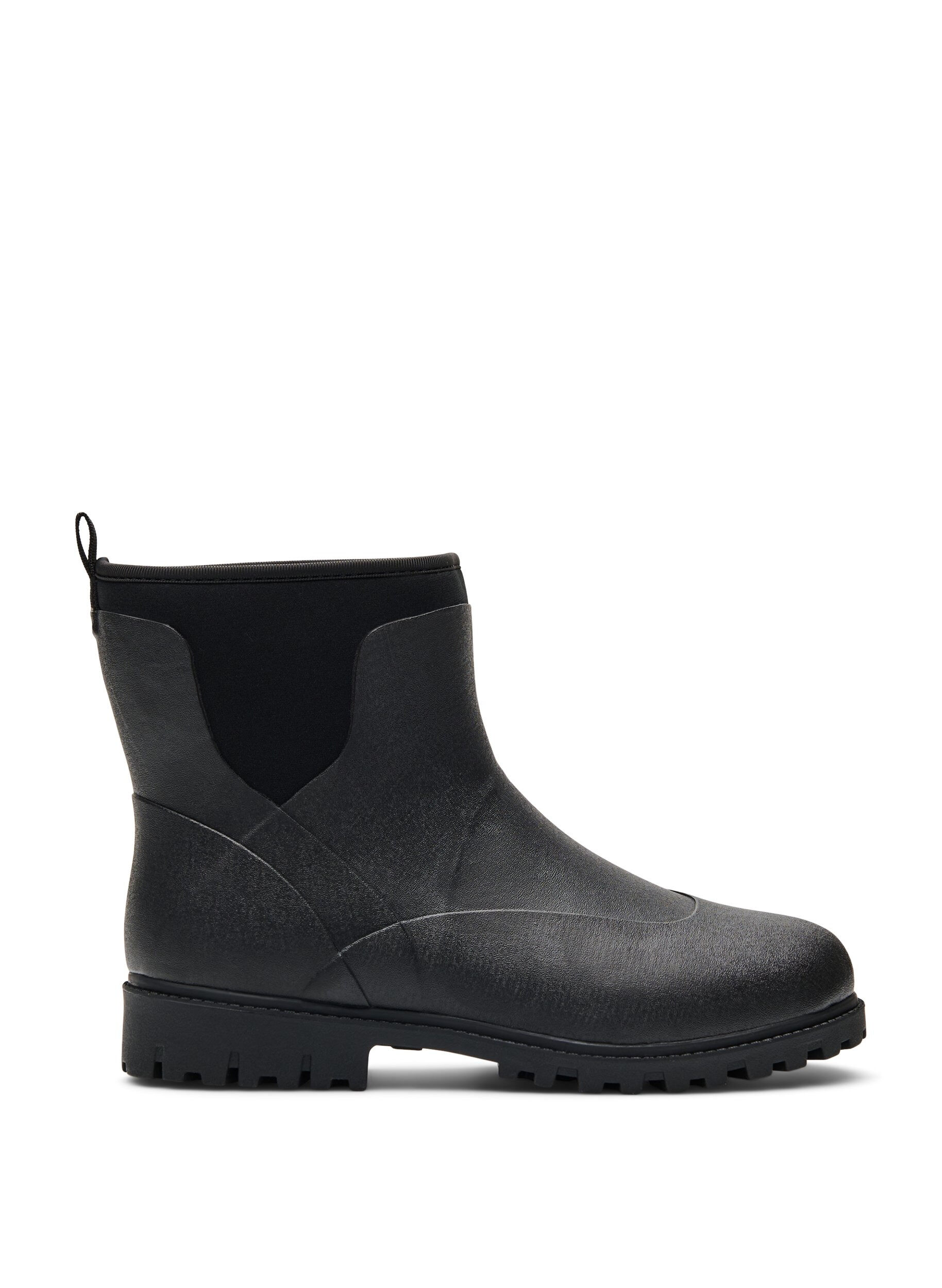 ZizziKurze Stiefel mit weitem Schaft aus elastischem Neopren, Black, Packshot image number 0
