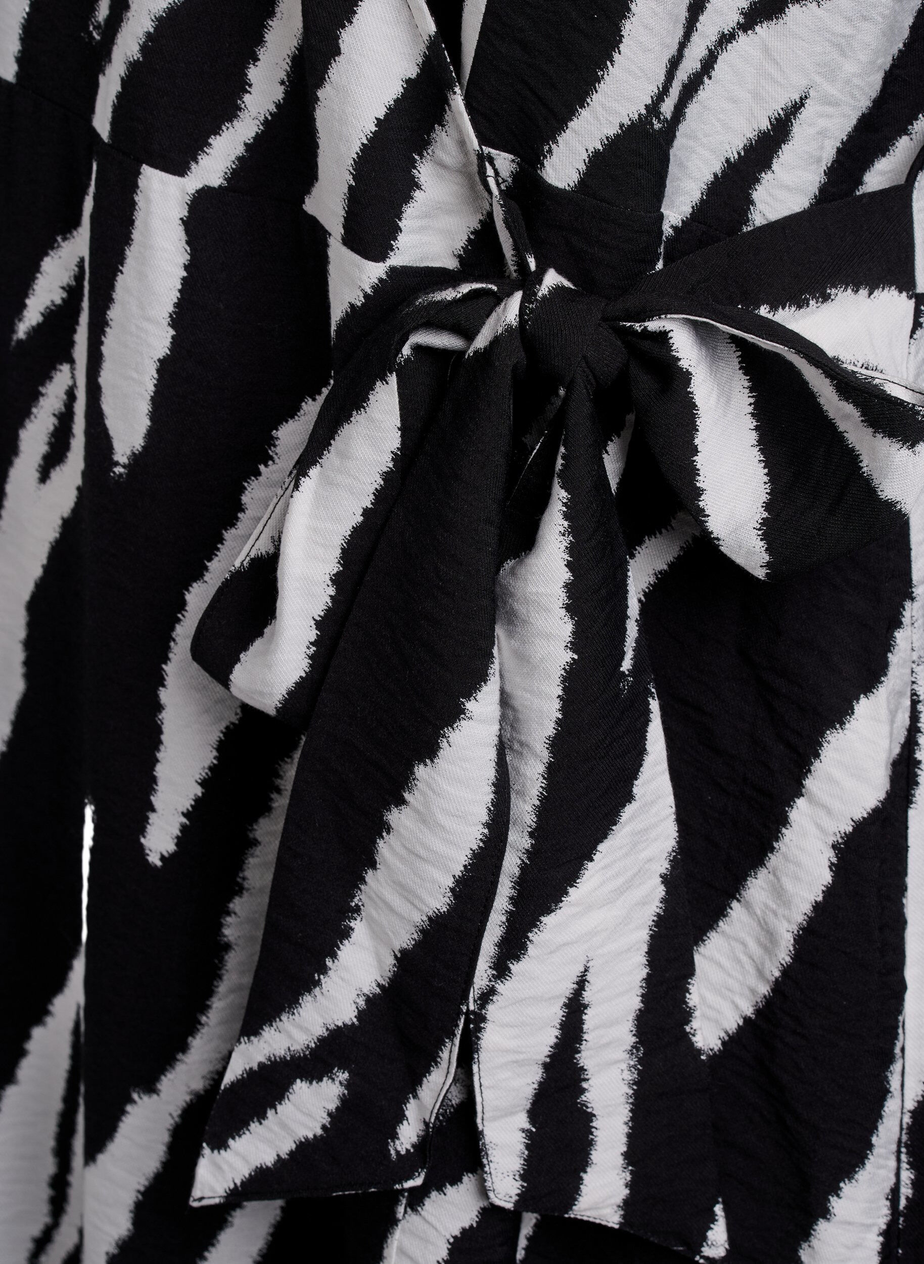 ZizziKurzes Wickelkleid mit Zebraprint, Schwarz, Packshot image number 3