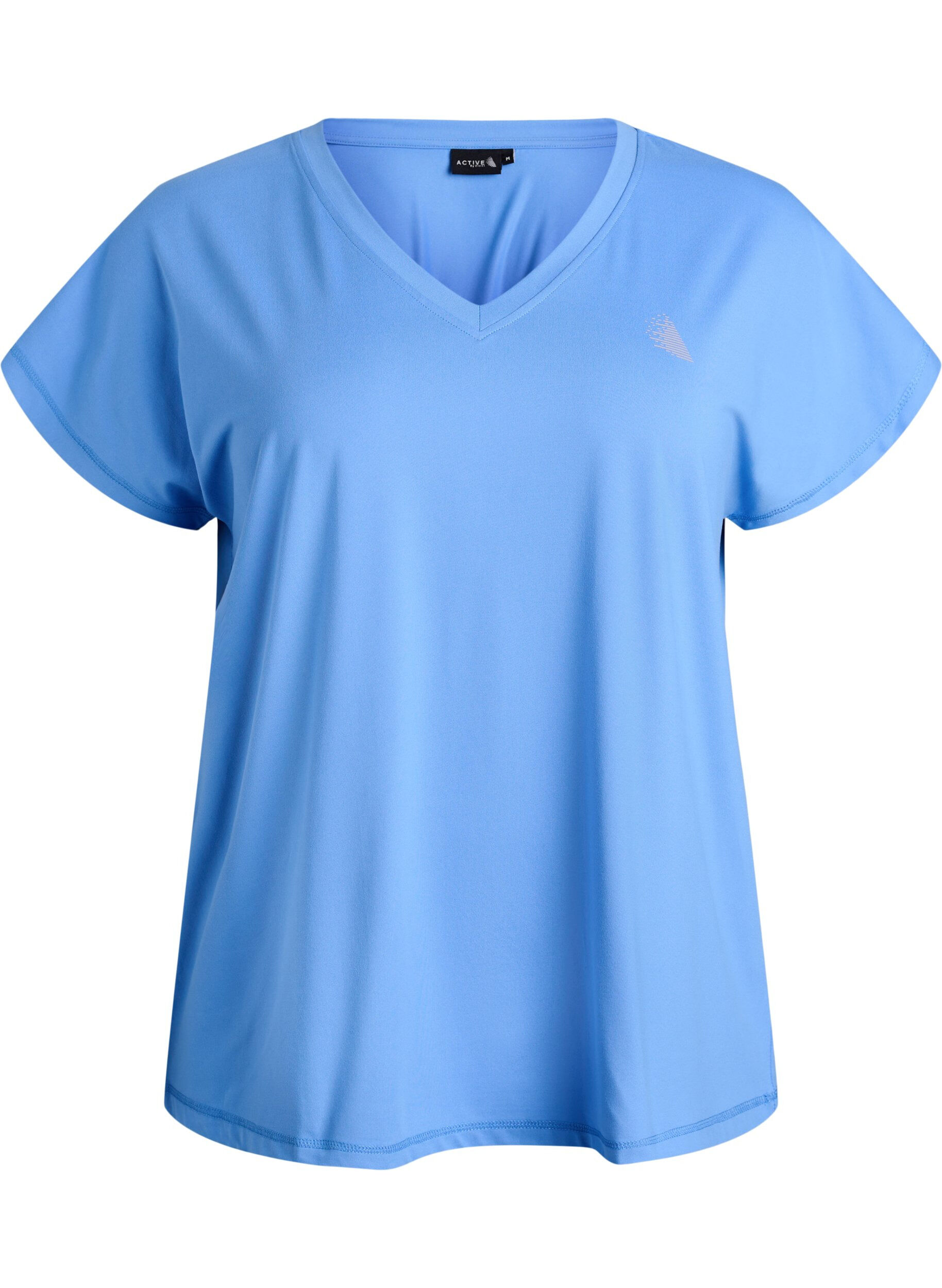 Lockeres Trainings-T-Shirt mit V-Ausschnitt