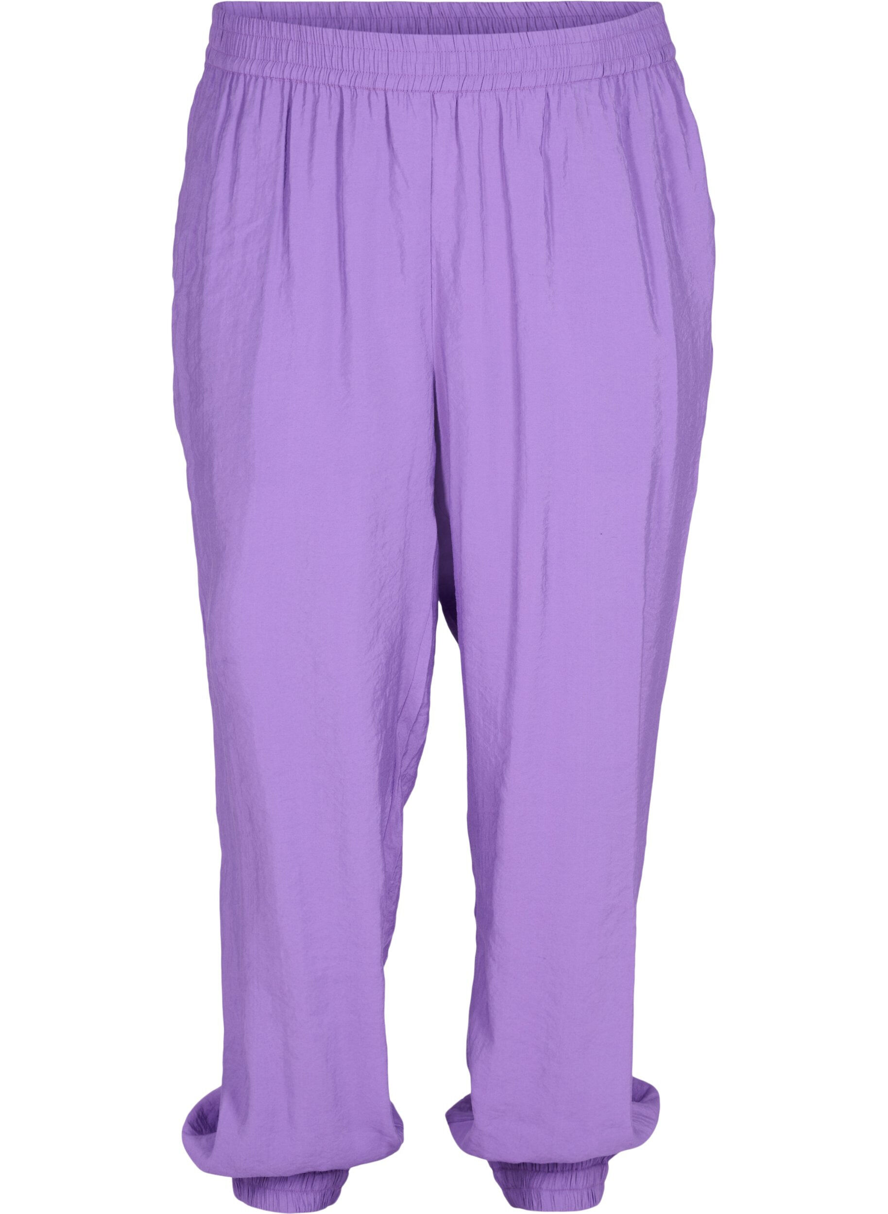 ZizziLockere Hose aus Viskosemischung mit elastischen Abschl&uuml;ssen, Royal Lilac, Packshot image number 0