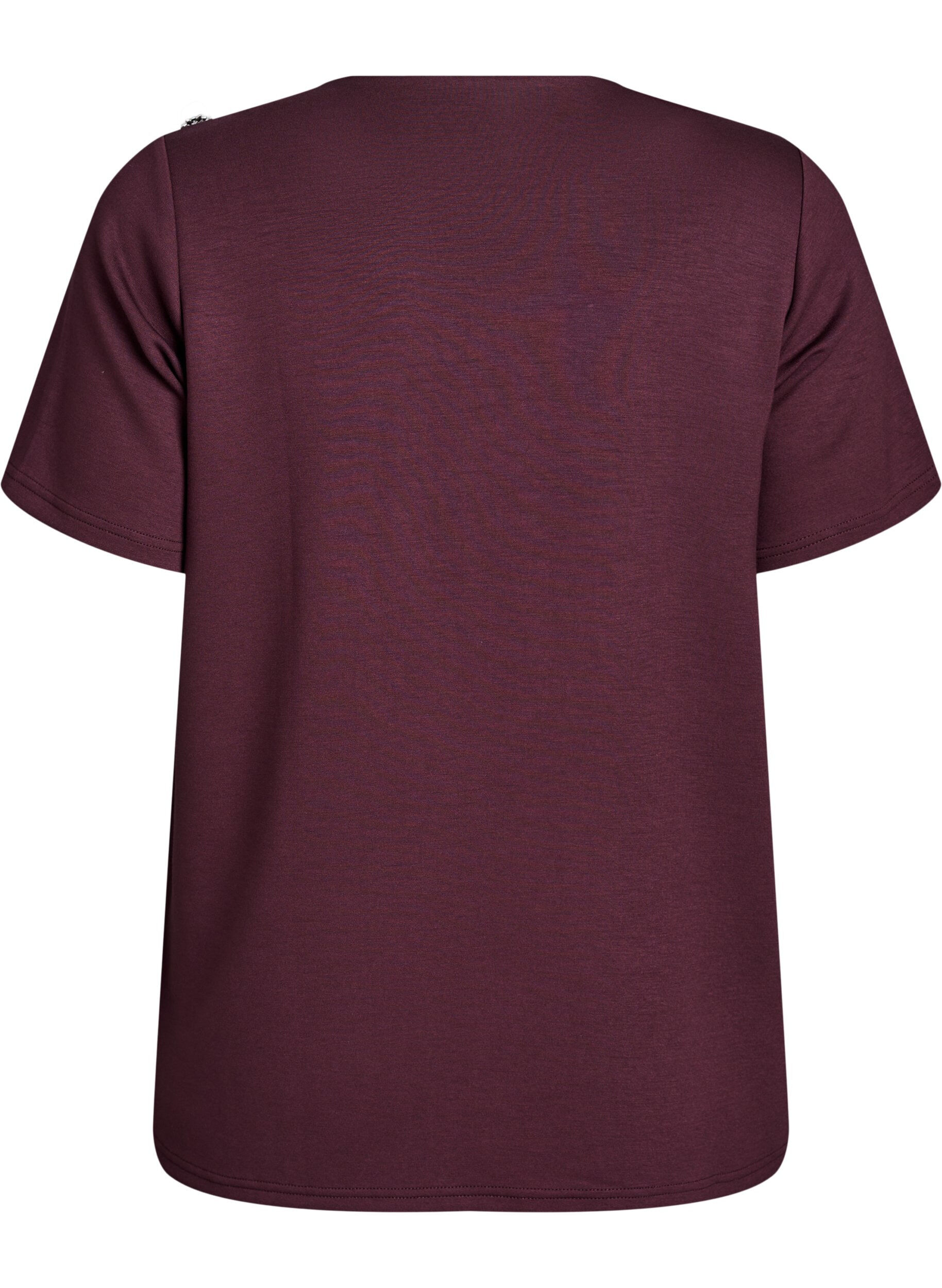 ZizziKurz&auml;rmelige Bluse mit Knopfdetail, Dunkles Bordeaux, Packshot image number 1