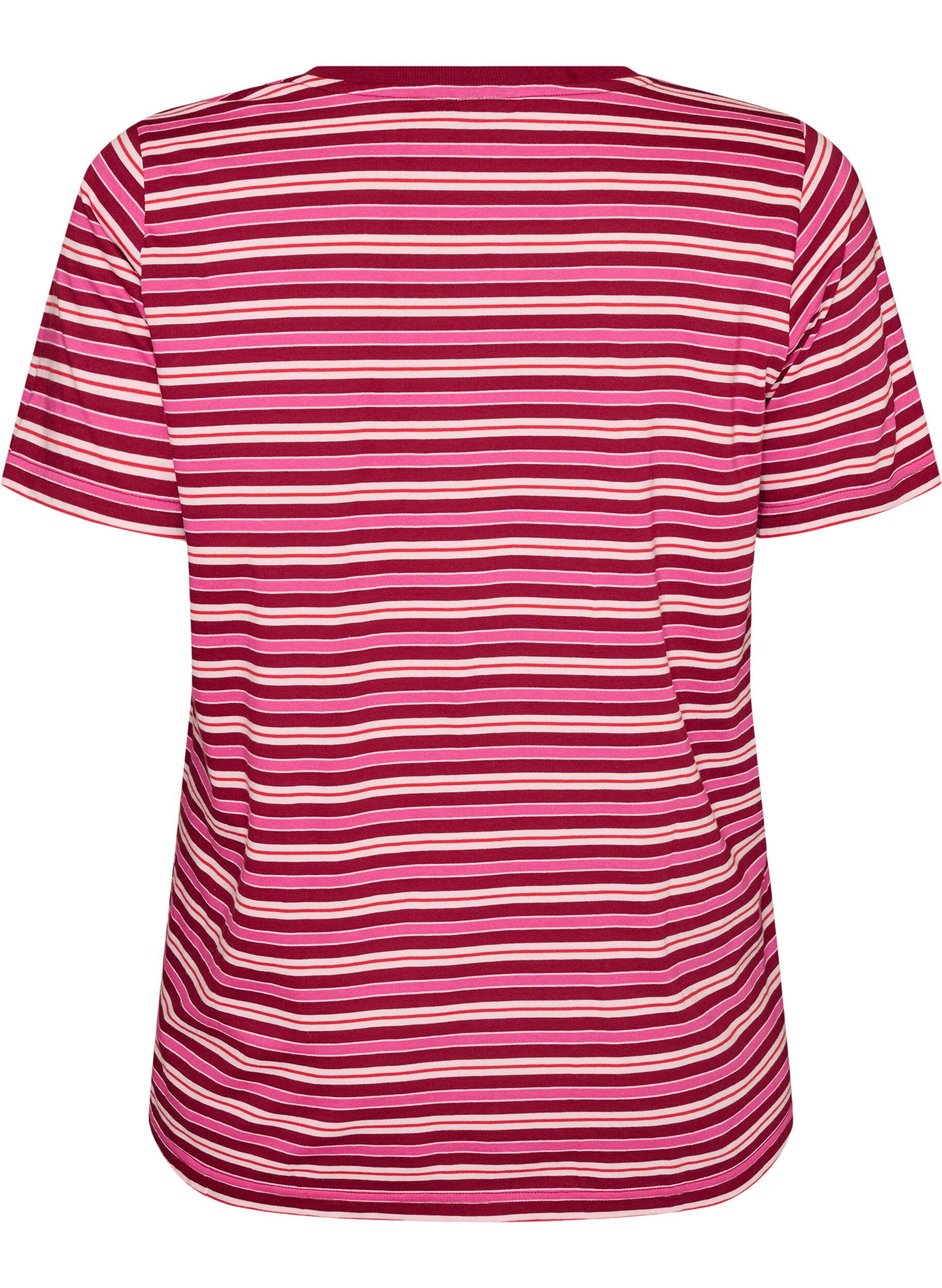 ZizziGestreiftes T-Shirt aus Bio-Baumwolle, Rot, Packshot image number 1