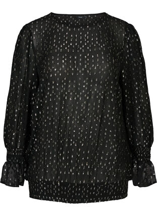 Bluse aus Viskose mit Silberdetails, Black, Packshot image number 0