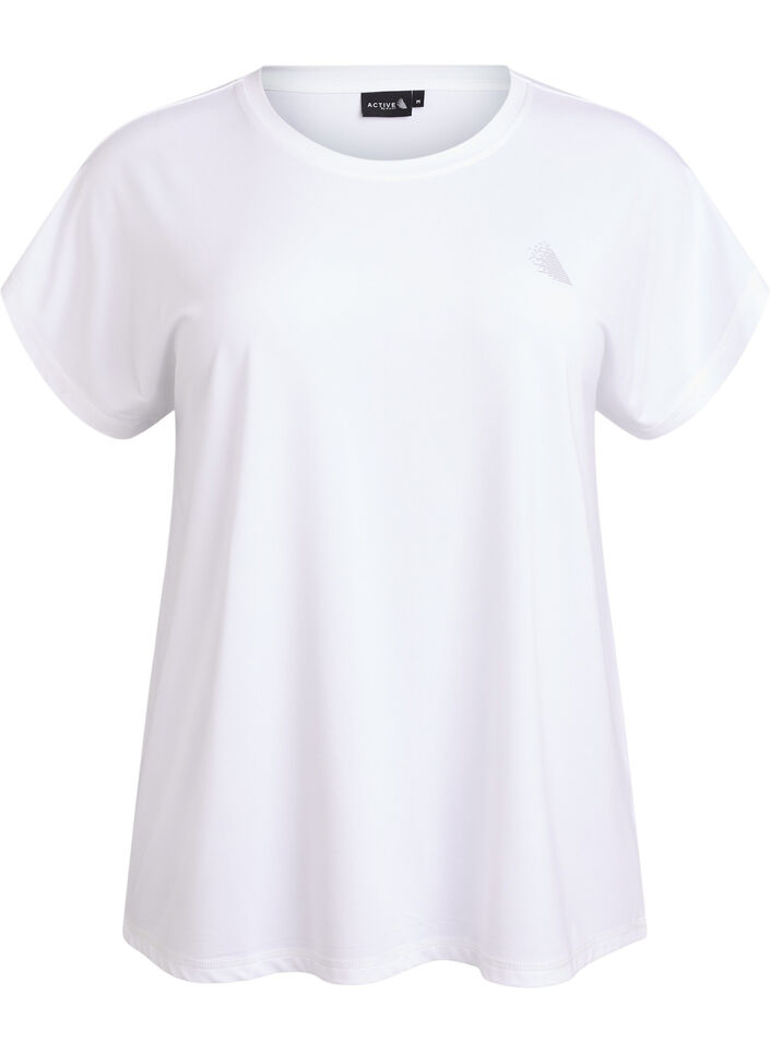 Einfarbiges Trainings-T-Shirt, Wei&szlig;, Packshot image number 0