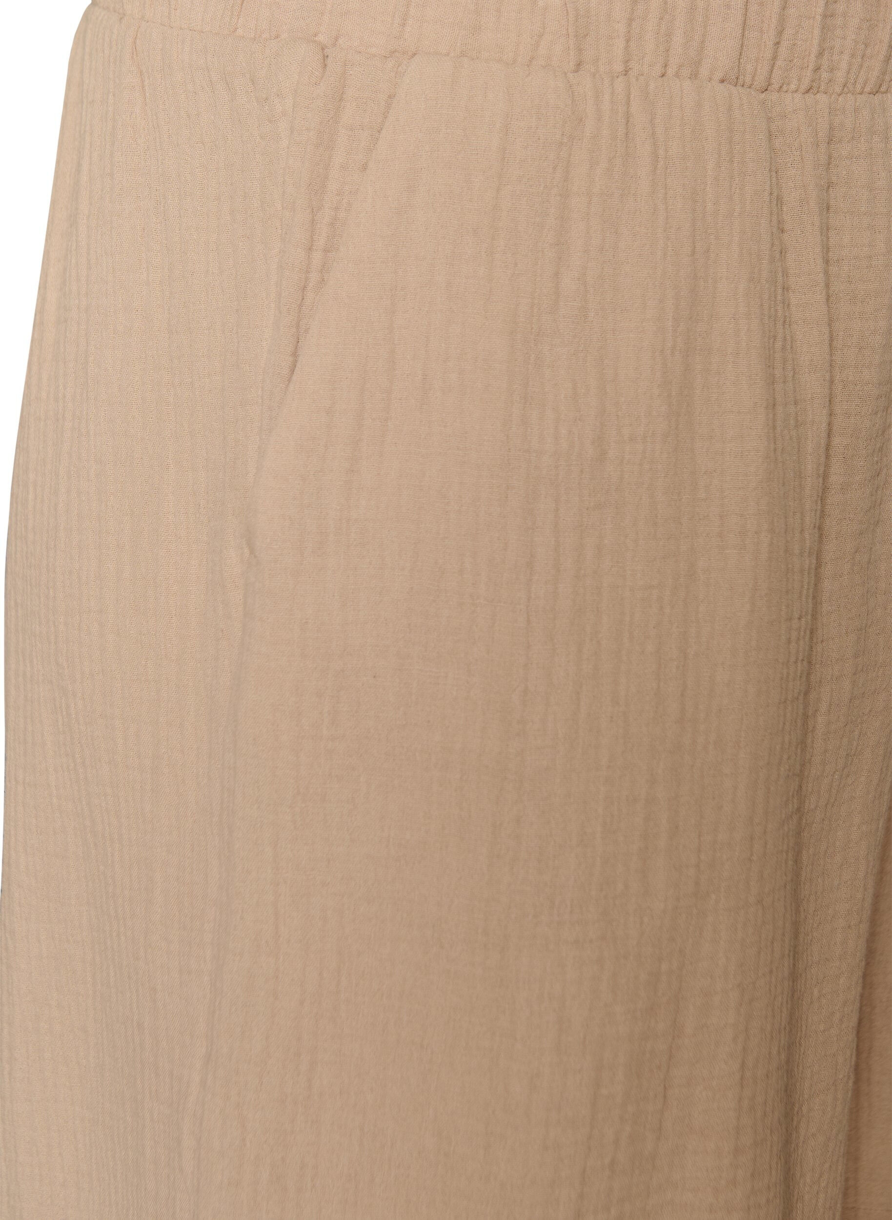 ZizziHoch taillierte Shorts aus Baumwoll-Musselin, Beige, Packshot image number 2