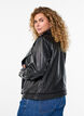 Leder-Bikerjacke mit Gürtel, Schwarz, Model image number 2