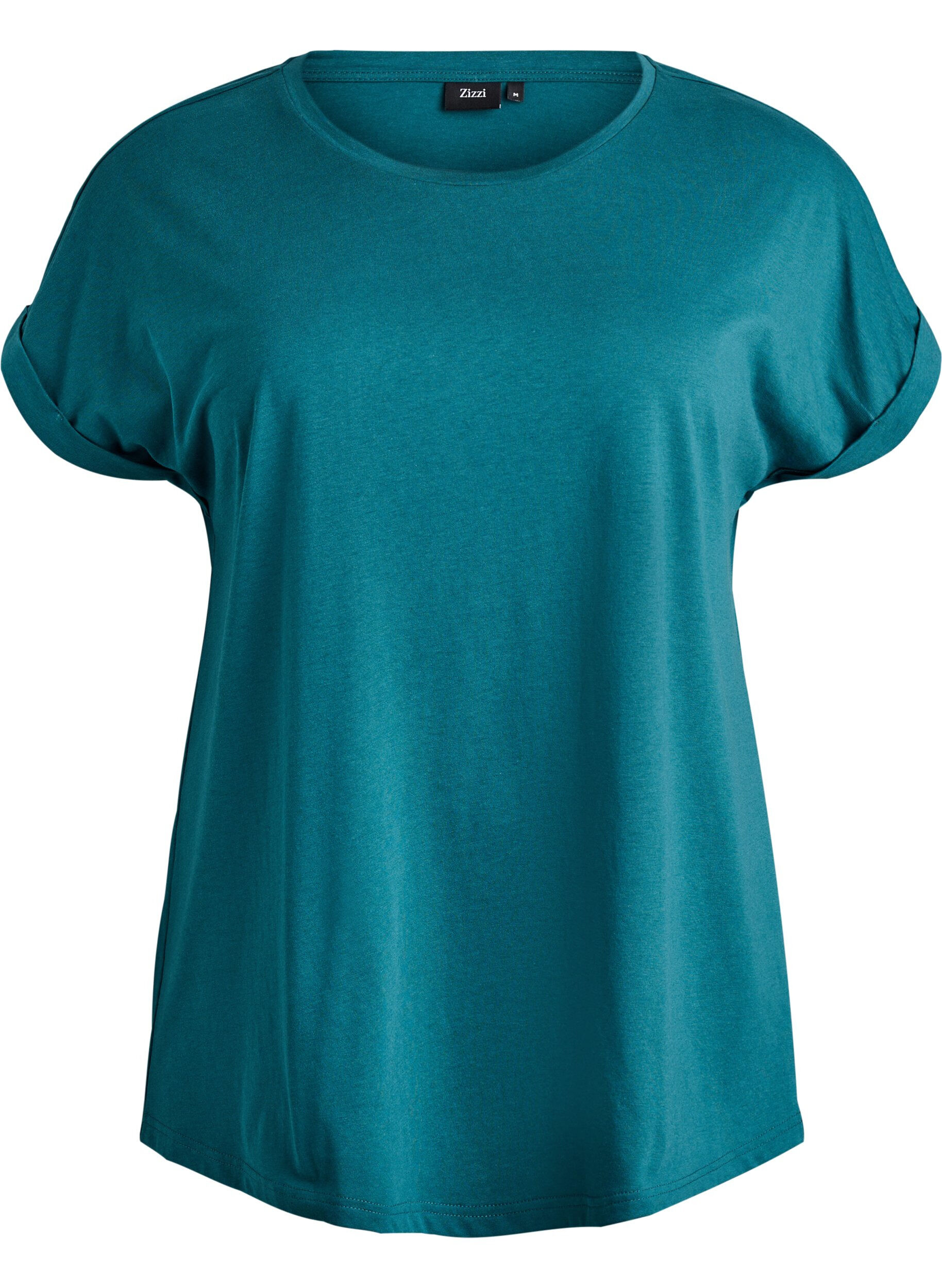 ZizziKurz&auml;rmeliges T-Shirt aus Baumwollmischgewebe, Gr&uuml;n, Packshot image number 0