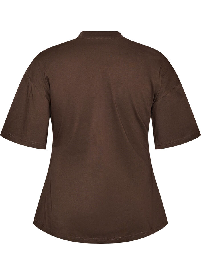 T-Shirt mit drapiertem Detail, Braun, Packshot image number 1