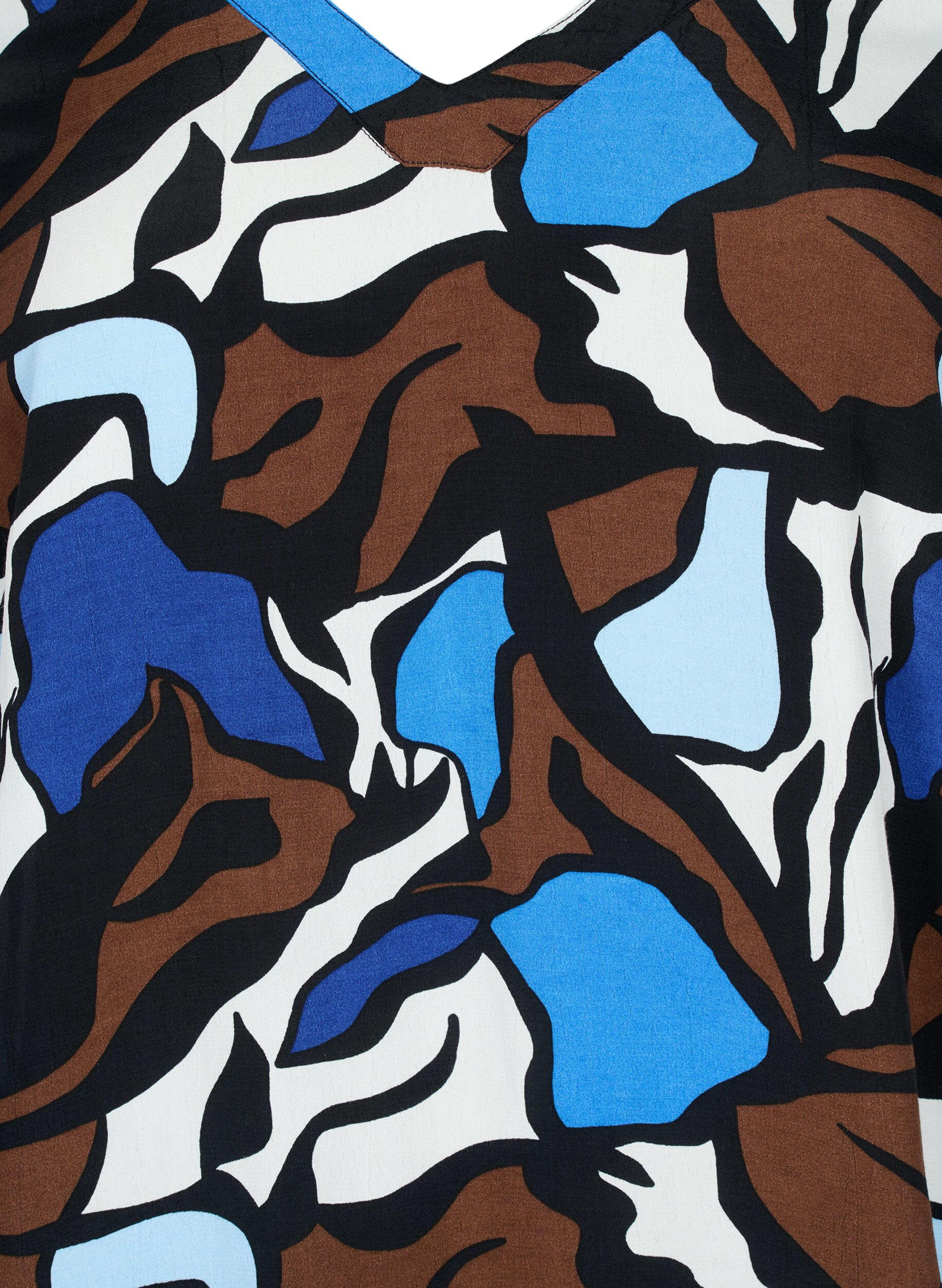 ZizziViskosebluse mit Druck und Smocking, Zafia AOP, Packshot image number 2