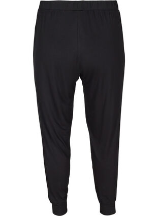 Einfarbige Schlafanzughose aus Viskose, Black, Packshot image number 1