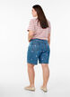Denim-Shorts mit hoher Taille und mit Herzen bestickt, Blau, Model image number 2