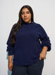 Pullover aus Rippstrick mit Puff&auml;rmeln und Kn&ouml;pfen, Blau, Model image number 0