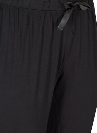 Einfarbige Schlafanzughose aus Viskose, Black, Packshot image number 2