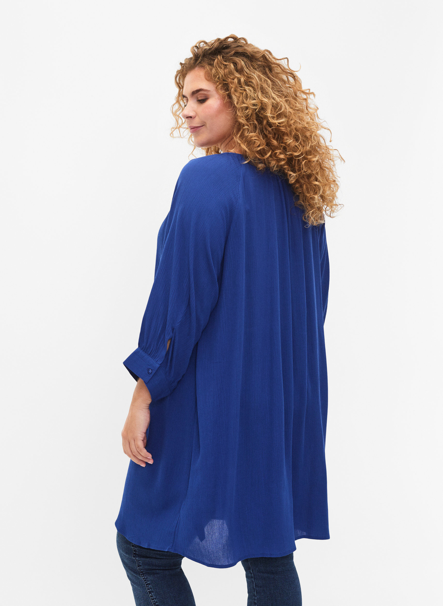 ZizziViskosetunika mit 3/4-&Auml;rmeln, Blau, Model image number 2