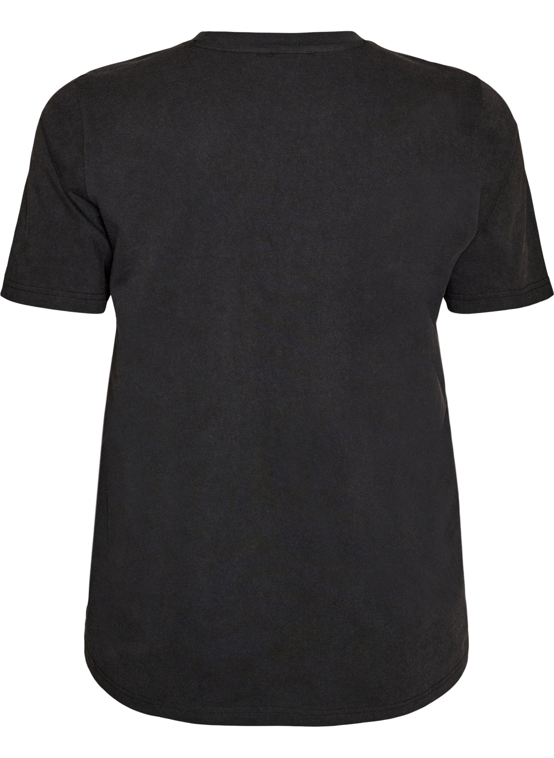 ZizziGrafik-T-Shirt aus Bio-Baumwolle, Schwarz, Packshot image number 1